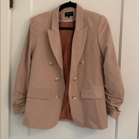 1.STATE Pink Gingham Blazer - Small - Picture 2 of 7